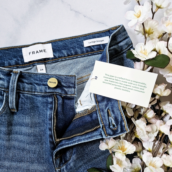 NWT Frame Le High Straight Jean in Imogen Dip - Picture 11 of 17